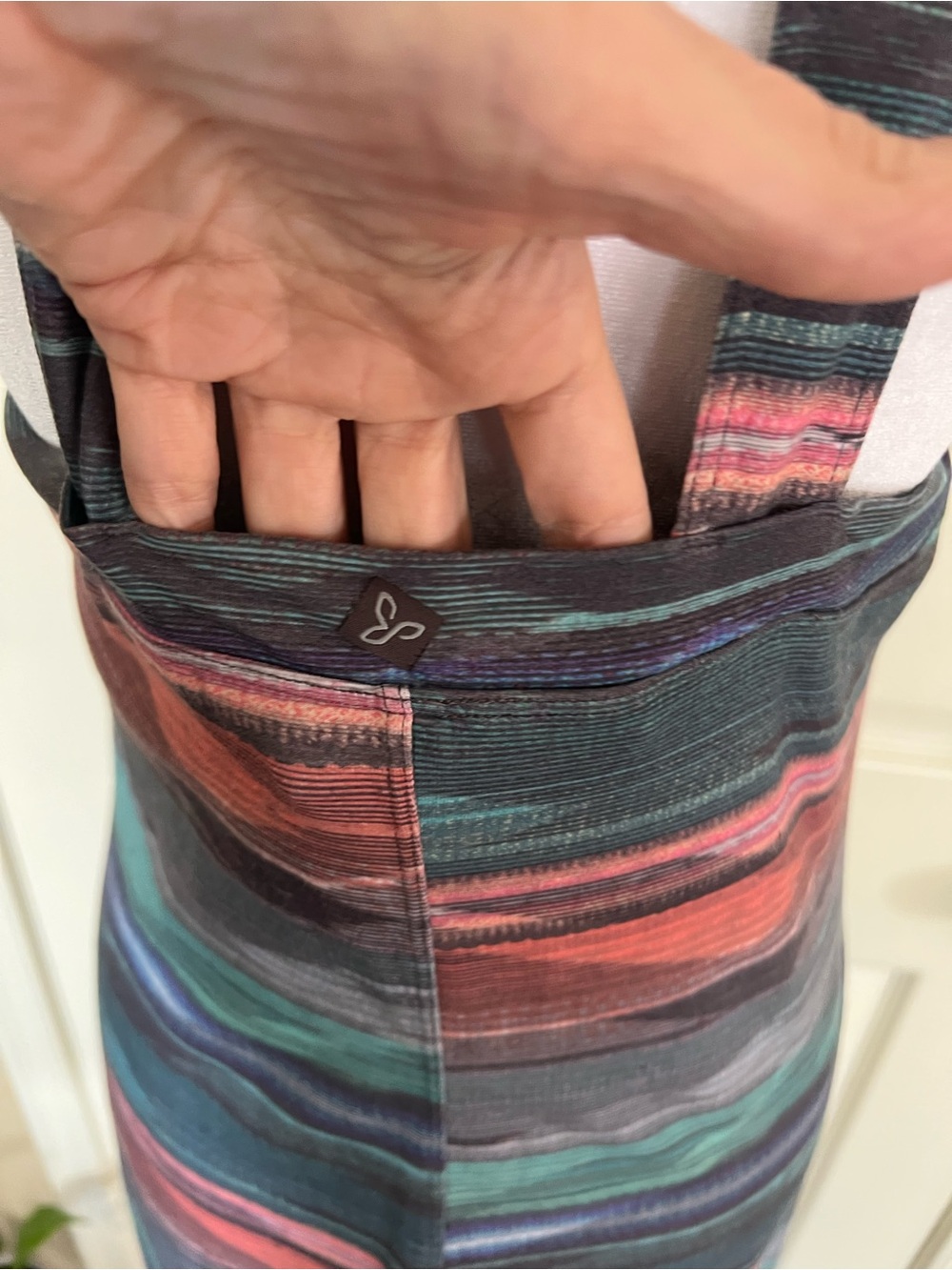 prAna Striped Athletic Dress Built In Shelf Bra Racerback Size Large - Picture 9 of 9